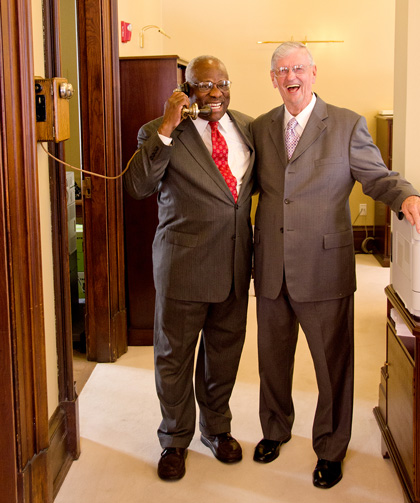 Justice Thomas and Judge Leavy in his chambers 